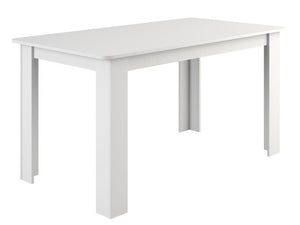 Juego comedor Perola Blanco 4 Sillas Nicoli Blancas ecocuero negro